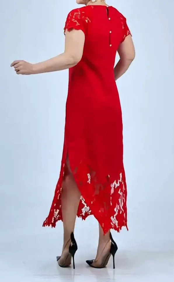 Elegant Lace Patchwork Dress for Women