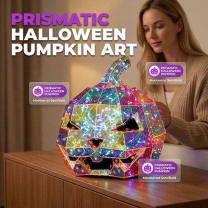 🎃 Prism Pumpkin Night Light | Iridescent LED Halloween Decor