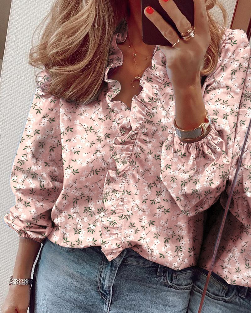 Long Sleeve-pink floral