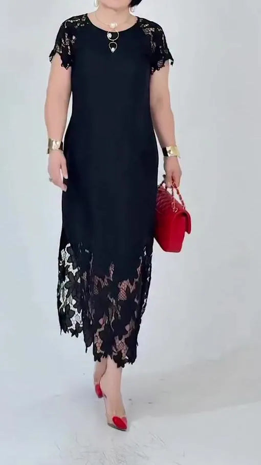 Elegant Lace Patchwork Dress for Women