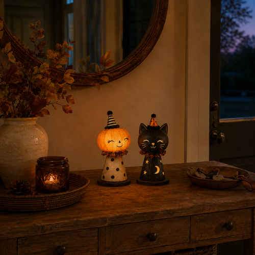 Pumpkin & Moonlight Cat Lights