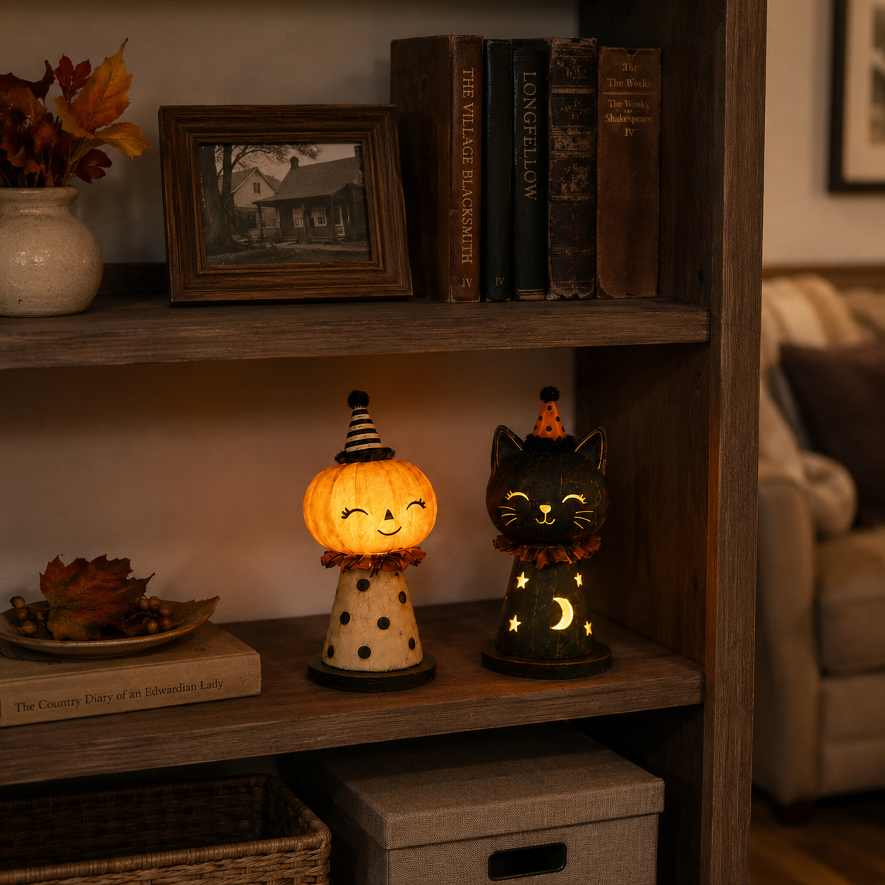 Pumpkin & Moonlight Cat Lights