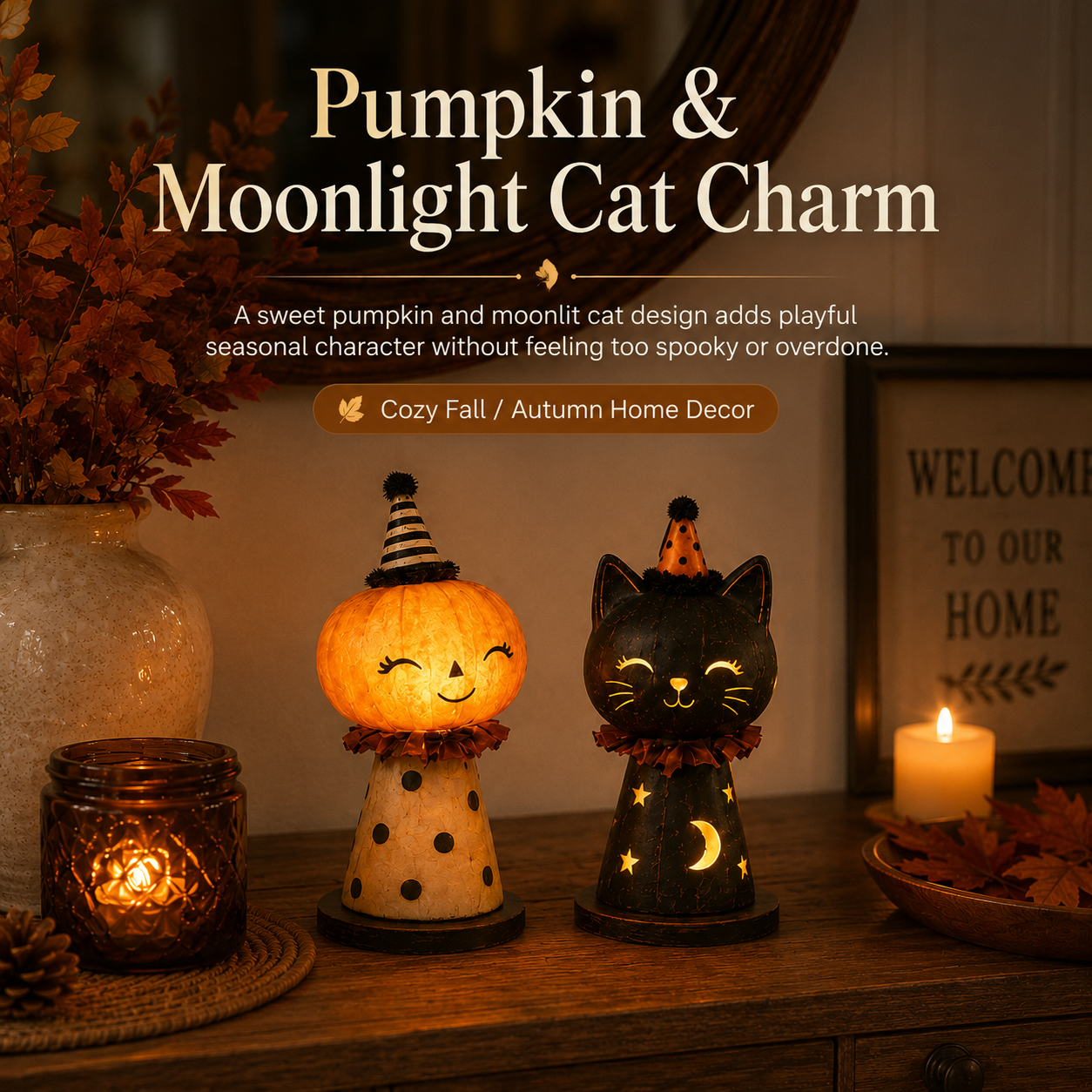 Pumpkin & Moonlight Cat Lights