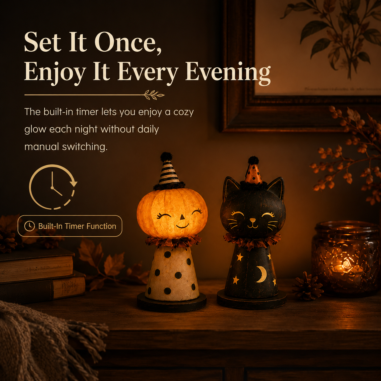 Pumpkin & Moonlight Cat Lights