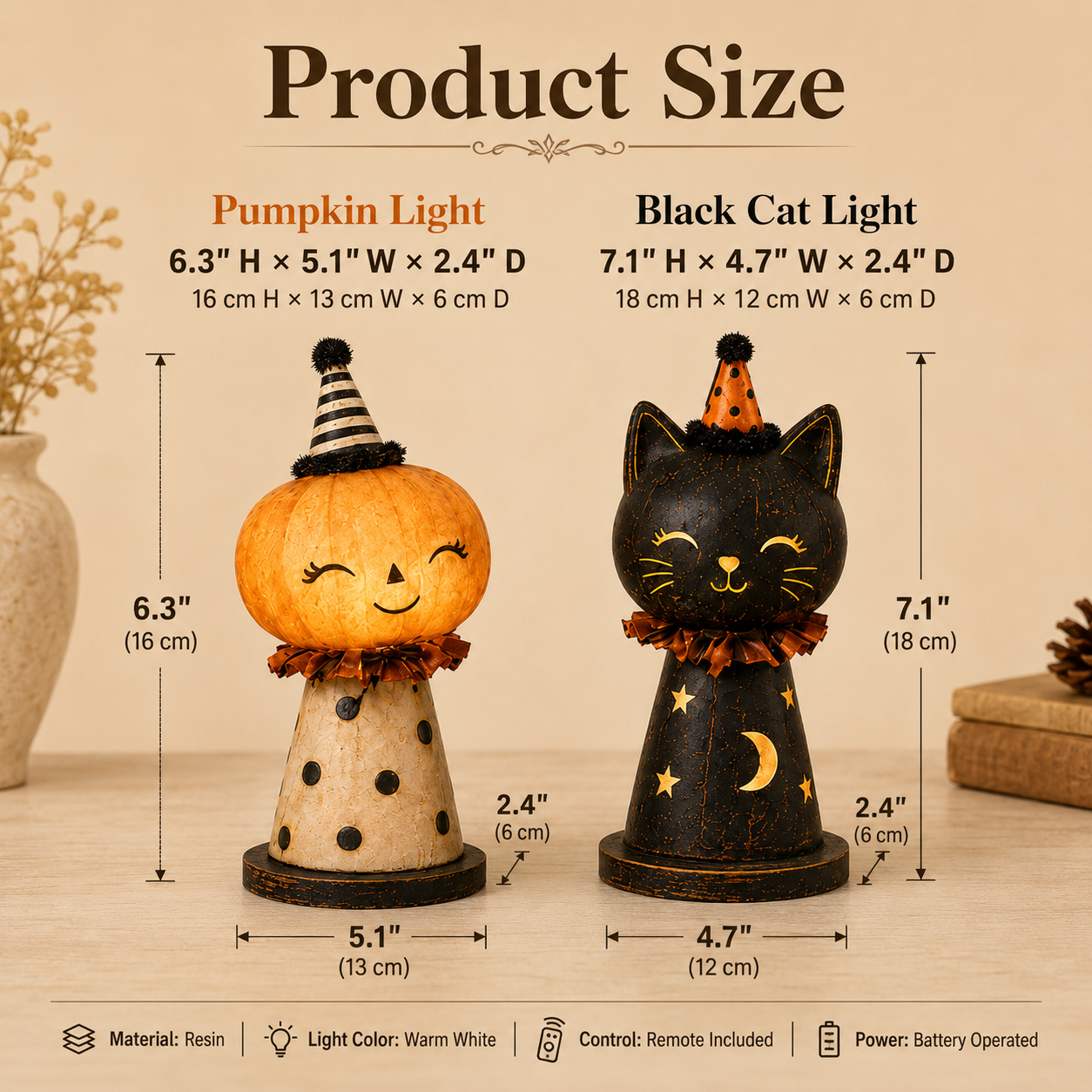 Pumpkin & Moonlight Cat Lights