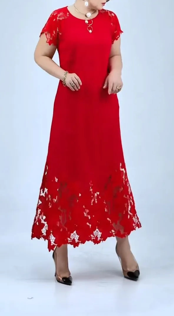 Elegant Lace Patchwork Dress for Women