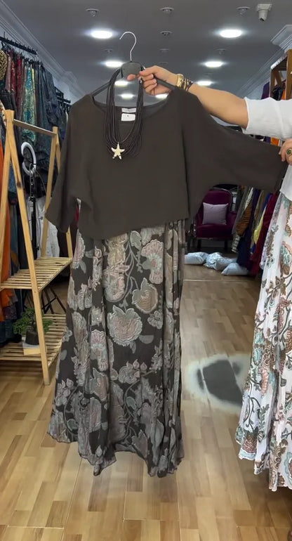 Women's Elegant Cotton-Linen Dress Set