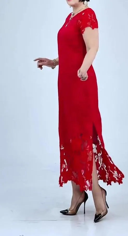 Elegant Lace Patchwork Dress for Women